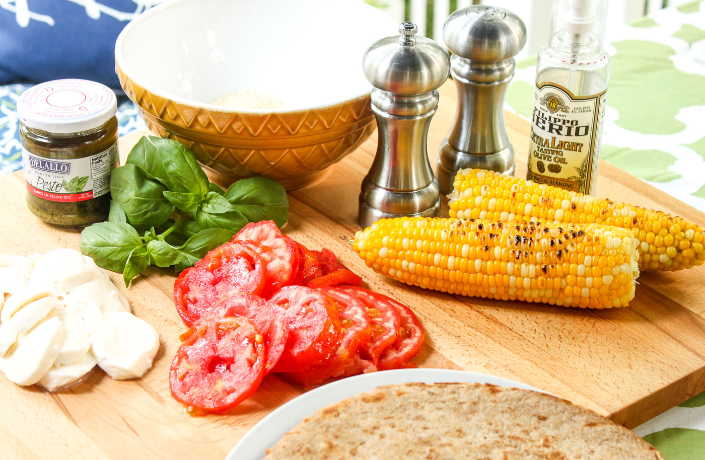 Grilled Corn Pesto Pizza