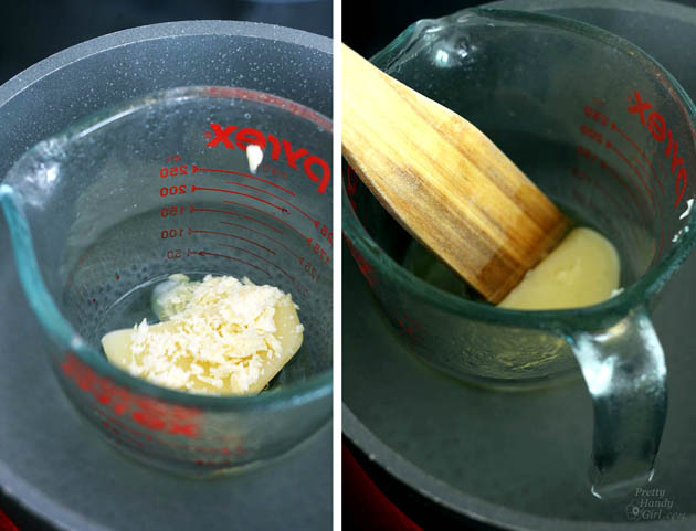 melt-wax-over-double-broiler DIY Lemonade Lip Balm | Pretty Handy Girl