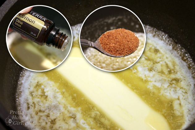 melted-butter-lemon-sugar Lemon Zest Popcorn {Gift Idea} | Pretty Handy Girl