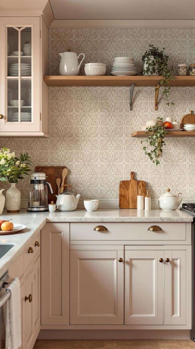 patterned tile kitchen backsplash
