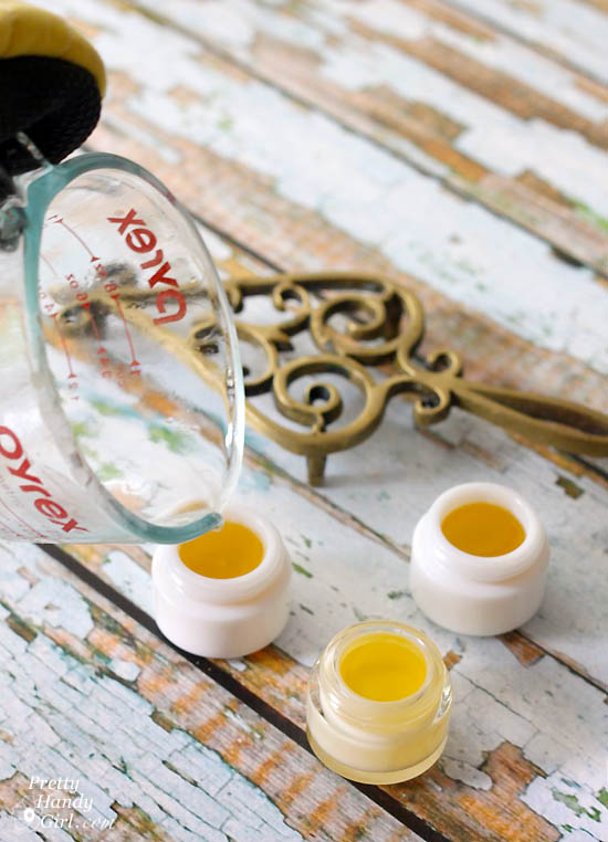 pour-melted-liquid DIY Lemonade Lip Balm | Pretty Handy Girl